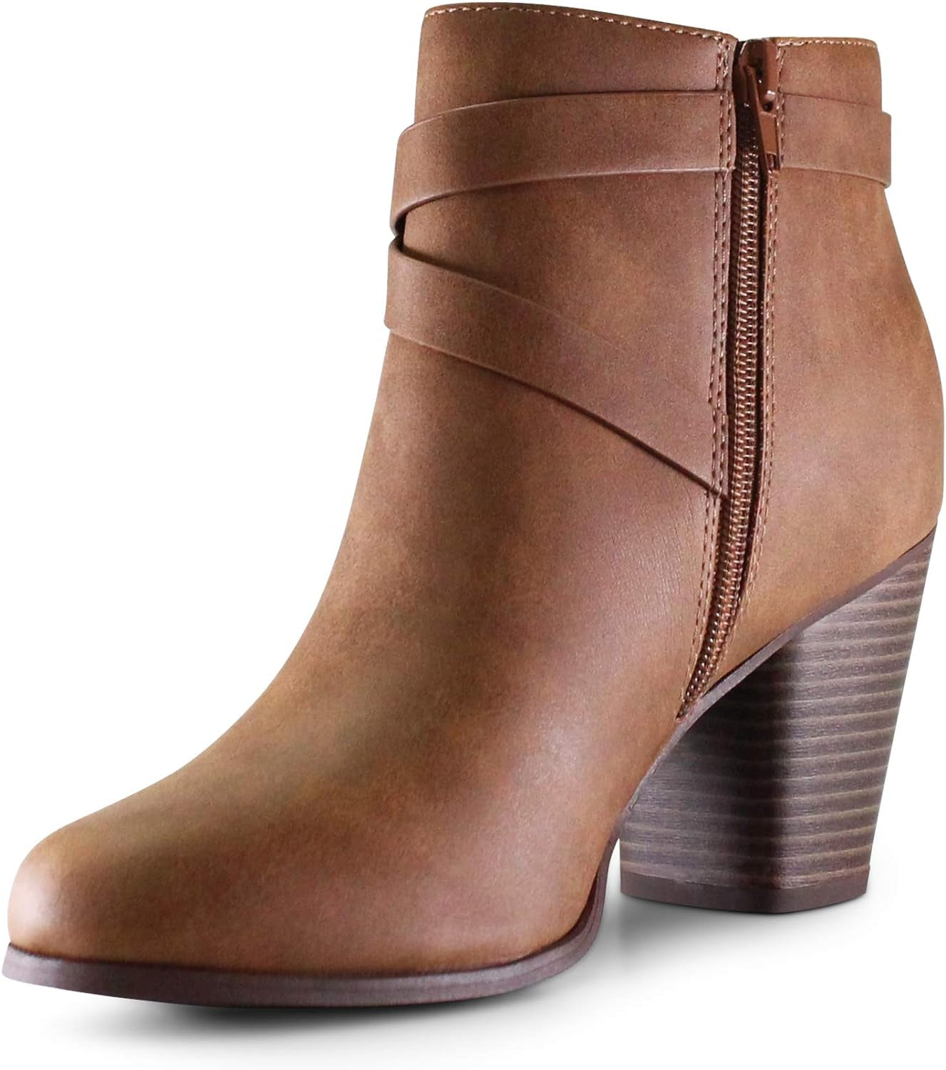 Marco Republic Montreal Women'S Almond Toe High Chunky Block Stacked Heels Ankle Booties Boots