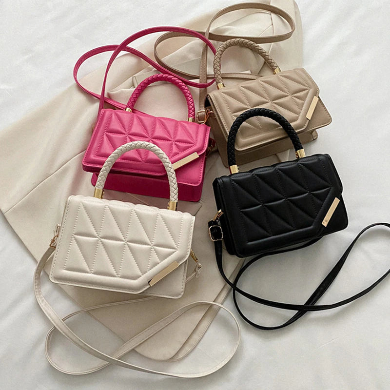 2023 New Fashion Shoulder Bag Plaid PU Leather Ladies Handbags Designer Crossbody Bags for Women