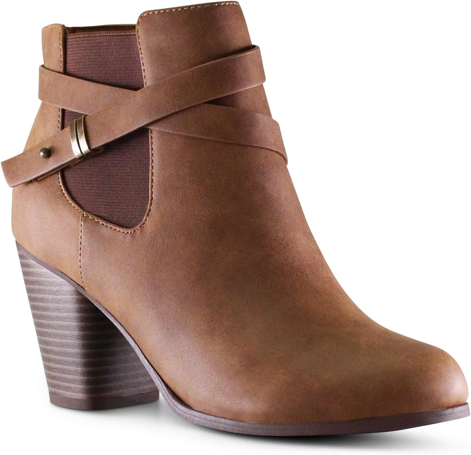 Marco Republic Montreal Women'S Almond Toe High Chunky Block Stacked Heels Ankle Booties Boots